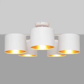 Lampadario a plafone ALBA 5xE27/15W/230V bianco/dorato