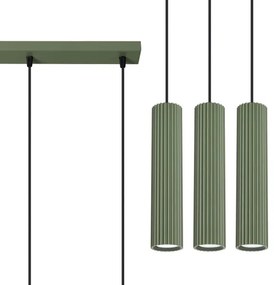 Sollux SL.1613 - Lampadario a sospensione con filo KARBON 3xGU10/10W/230V verde