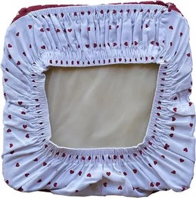 Cuscino Coprisedia Mollettone imbottito con fascia elastico ROSSO FANT.CUORE SET 4 PEZZI