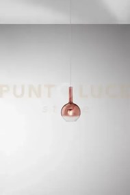 Sospensione vetro e metallo rame specchiato sfumato lollipop d.20cm...