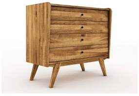 Cassettiera bassa in legno di quercia 100x90 cm Retro - The Beds