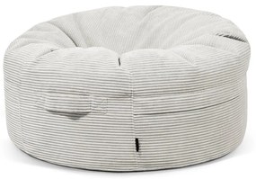 Puof a sacco color crema con rivestimento in velluto a coste Roll 105 – SLOWDOWN