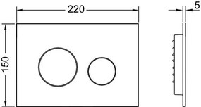 Tece TECEloop 9240922 placca di comando tecnologia a doppio scarico in plastica cromo lucido