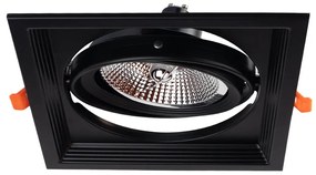 Faro da Incasso Orientabile Nero - 1 lampada AR111 Foro 165x165mm