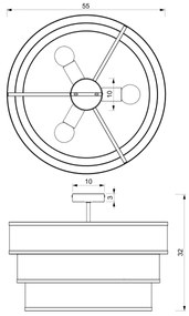 Lampadario a plafone GLUM 3xE27/60W/230V nero