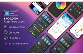 Govee - Neon SMART pieghevole Striscia LED RGBIC 2m Wi-Fi IP67