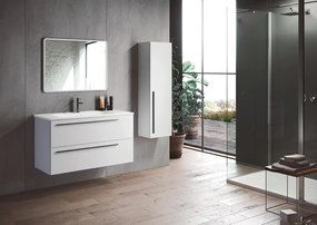 Mobile sottolavabo e lavabo Mia bianco opaco L 100 x H 55 x P 45 cm 1 vasca 2 cassetti