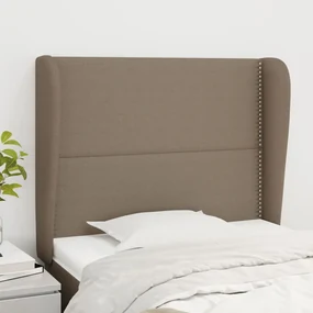 Testiera ad orecchio tortora 93x23x118/128 cm in tessuto