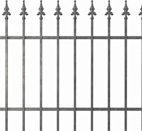Recinzione dritta in ferro finitura zincato L 196 x H 100 cm