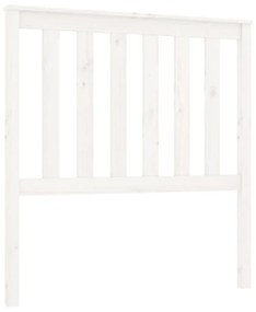Testiera per letto bianca 96x6x101 cm in legno massello di pino