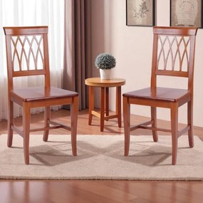 Sedie cucina in legno Ciliegio seduta massello 2 pezzi - TRECCIA