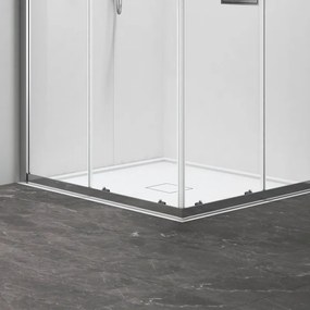 Kamalu - Cabina doccia 70x90 apertura doppio scorrevole finitura cromo | KZ-1000