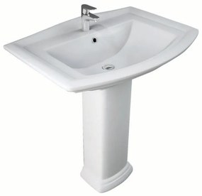 Lavabo sospeso rettangolare Washington L 50.5 x H 25 x P 50.5 cm in ceramica bianco