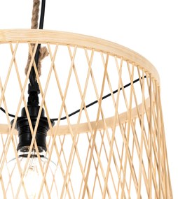 Lampada a sospensione da esterno rustica in rattan 40 cm - Calamus