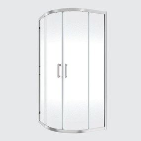 Box doccia con ingresso angolare scorrevole Easy quadrante L 80 x L 80 x H 190 cm in vetro, sp. 6 mm smerigliato cromo
