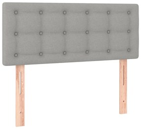Testiera a led grigio chiaro 90x5x78/88 cm in tessuto