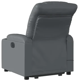 Poltrona alzapersona elettrica reclinabile grigio in similpelle