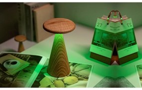 Lampada da tavolo LED di colore naturale con paralume in legno (altezza totale 21 cm) Sylva – Gingko