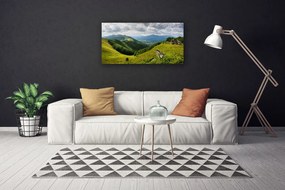 Quadro su tela Paesaggio del prato di montagna 100x50 cm