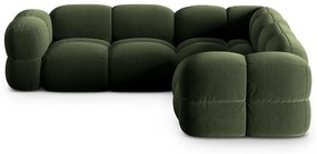 Divano angolare verde con rivestimento in velluto Loretto – Cosmopolitan Design