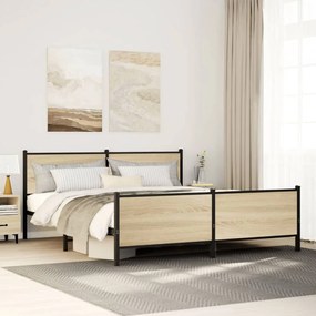 Giroletto Senza Materaso İn Metallo Rovere Sonoma 180x200 Cm /