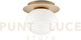 Plafoniera ripple oro 1 luce attacco e27 20x20x17cm  in vetro soffi...