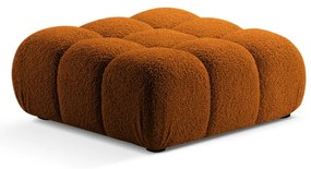 Poggiapiedi modulare arancione in tessuto bouclé Bellis - Micadoni Home