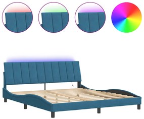 Giroletto con luci led blu 180x200 cm in velluto