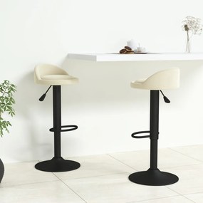Sgabelli Da Bar 2 Pz İn Velluto Crema /
