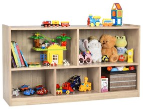 Costway Libreria a 5 cubi per bambini e organizer giocattoli, Scaffale legno con 5 scompartimenti per stanza 4 Colori