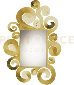 Specchio da parete decorato temple oro trasparente