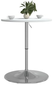 Tavolo Bar Bianco 60x60x90 cm Legno Multistrato Acciaio Cromato