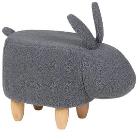 Pouf di tessuto grigio BUNNY Beliani