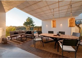 Salotto Angolare In Alluminio Con Cuscini E Tavolino Zelmar Antracite Bizzotto