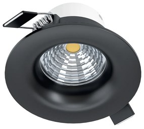 Faretto Ad Incasso Moderno Saliceto Alluminio Nero Led Integrato 6W 4000K