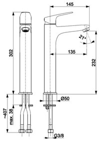 KFA Armatura 5552-712-81 - Rubinetto del lavandino + scarico OTAVA 30,2 cm opaco nero