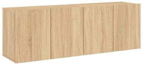 Mobili tv a parete 2pz rovere sonoma 60x30x41 cm