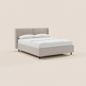 VALKIRIA letto di design con vano contenitore e testiera avvolgente - 2 cuscini imbottiti e tessuto Oeko-Tex®