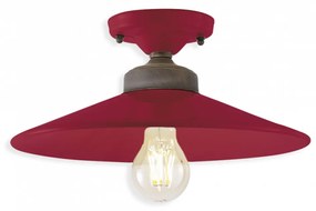 Plafoniera Vintage Colors Ferro E Ceramica Bordeaux 1 Luce E27
