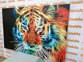 Stampa su tela – Testa di tigre in stile astratto
