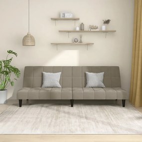 Divano Letto A 2 Posti Grigio Chiaro İn Velluto /