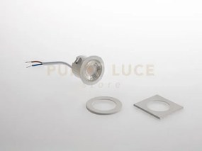 Incasso led dama bianco 3w 300lm 4000k ghiera quadrata e tonda 4,4x...