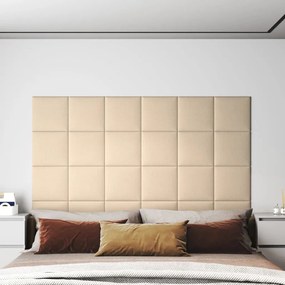 Pannelli Murali 12 Pz Crema 30x30 Cm İn Tessuto 1,08 M² /