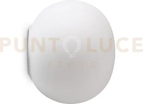 Cotton applique a parete in vetro bianco 1 luce attacco e14 d.20cm