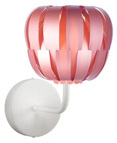 Lampada Da Parete Moderna 1 Luce Queen Polilux Rosa Metallico D19 Made In Italy