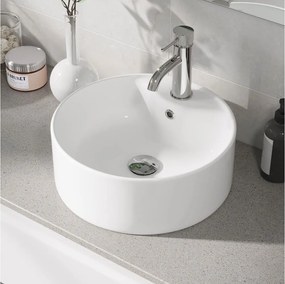 Lavabo da appoggio VIKEDAL Ø 38 cm, ceramica/bianco