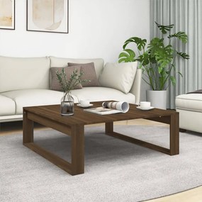 Tavolino salotto rovere marrone 100x100x35 cm legno multistrato