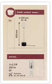 Paulmann 79662 - 1xG9/10W Lampada da tavolo NEORDIC MOA 230V
