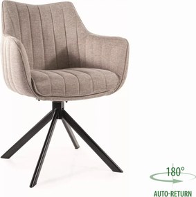Sedia girevole Azalia Brego beige chiaro – 61x44x86 cm