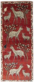 Gabbeh Tappeto 210x80 Rosso (Iran) Annodato A Mano